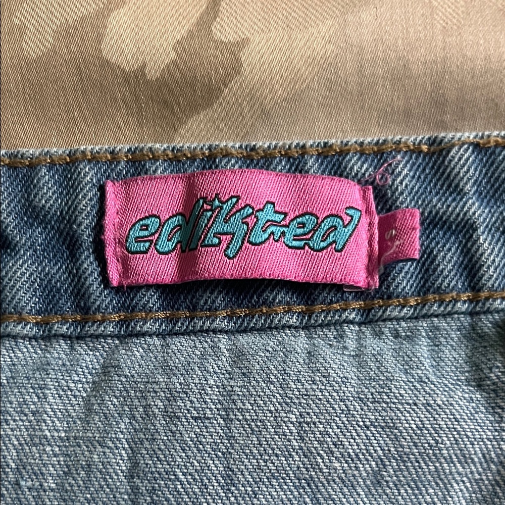 Edikted Pink Label Blue Denim Top